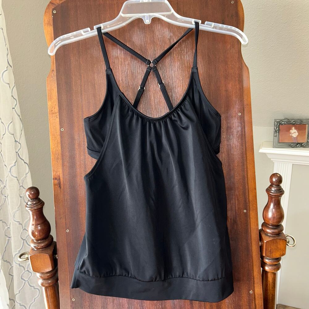Athleta Bra Sized Easy Tankini Top Size 32 B C Black